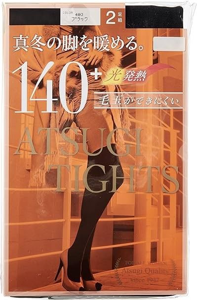 ATSUGI TIGHTS 140 DENIER BLACK M-L