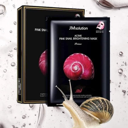 JMSOLUTION Pink Snail Brightening Mask 30ml x 10pcs