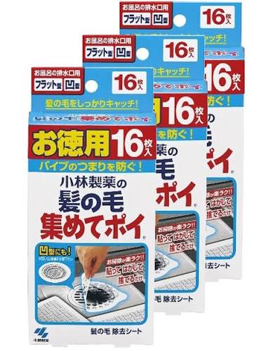 KOBAYASHI Hair Catcher Drain Stickers 16pcs