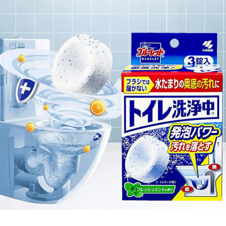 KOBAYASHI Bluelet Toilet Bowl Cleaning Tablets Fresh Mint 3pcs