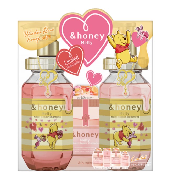 &Honey Melty Moist Repair Shampoo & Treatment Set Rose Honey（Honey 小熊维尼限定版洗护套装 玫瑰味）