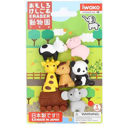 IWAKO PUZZLE ERASER - ZOO - (ERASERS WITH DIFFERENT DESIGNS) （Iwako 岩泽 趣味橡皮 动物园）