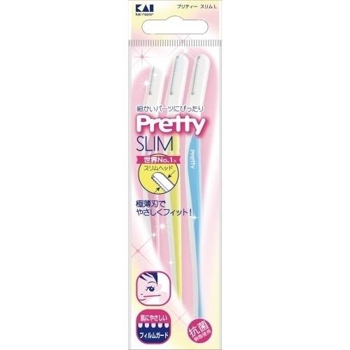 KAI PRETTY Slim L-type Razor, 3-Count