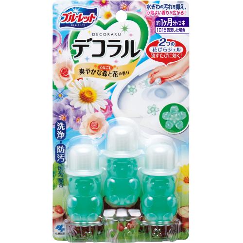 Kobayashi Pharmaceutical Toilet Gel Flowers 3 pieces (Forest Fragrance)（小林马桶凝胶小花3枚入森林清香）