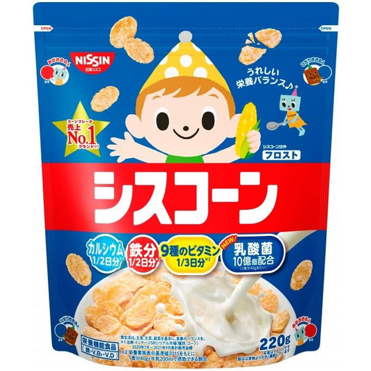 NISSIN CISCORN FROST CORN FLAKES 220G(日清儿童营养玉米片 220g 蓝色乳酸菌原味