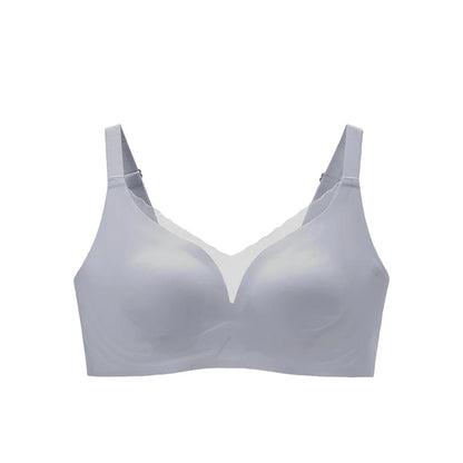 CAJ Breathable Lace Bralette with Back Closure for Large Busts – Soft Support and Side Coverage, No Underwire Bra 蕾丝透气背扣文胸大胸显小软支撑无痕收副乳无钢圈胸罩内衣女 丝云系列