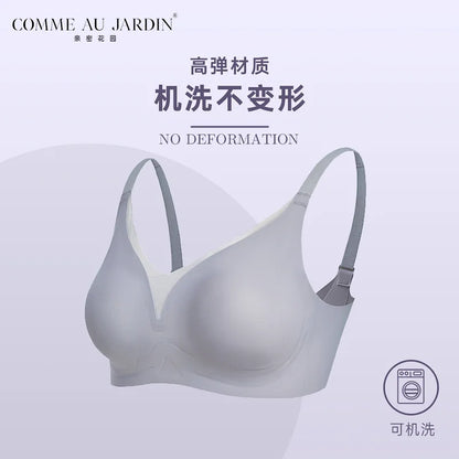 CAJ Breathable Lace Bralette with Back Closure for Large Busts – Soft Support and Side Coverage, No Underwire Bra 蕾丝透气背扣文胸大胸显小软支撑无痕收副乳无钢圈胸罩内衣女 丝云系列