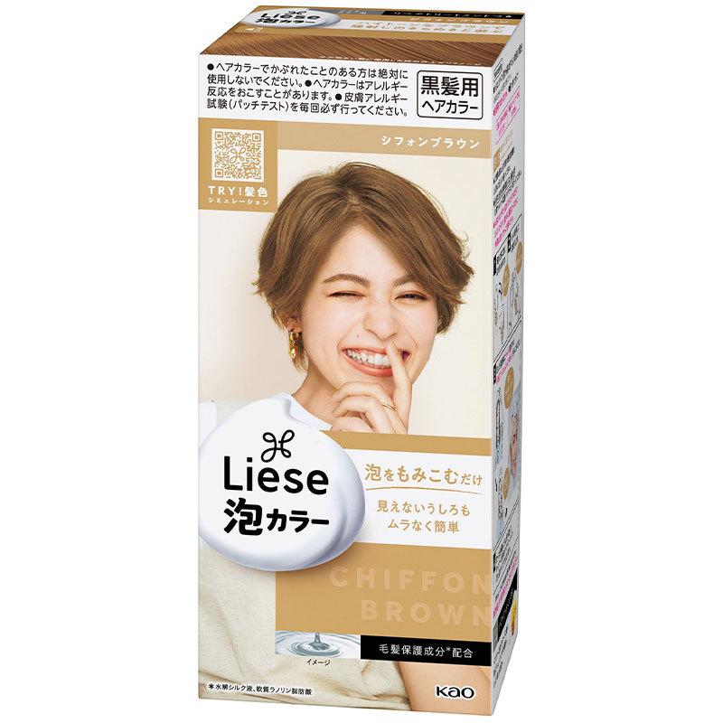 KAO LIESE BUBBLE HAIR COLOR CHIFFON BROWN LAW28 (花王 泡沫染发剂 雪纺棕 LAW28)