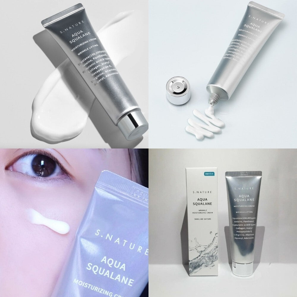 S.NATURE Aqua Squalane Moisturizing Cream 60ml x 2 + 10ml Set