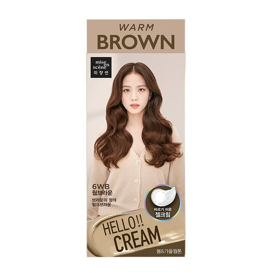 MISE EN SCENE HELLO CREAM HAIR DYE 6WB WARM BROWN (爱茉莉染发剂 6WB暖棕)