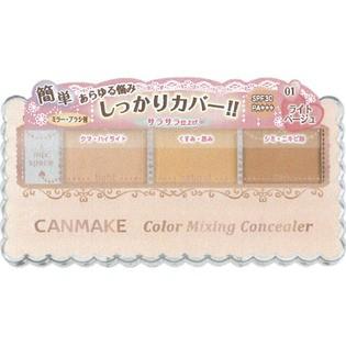 CANMAKE COLOR MIXING CONCEALER 01 LIGHT BEIGE(CANMAKE 井田三色遮瑕盘 01浅肤色