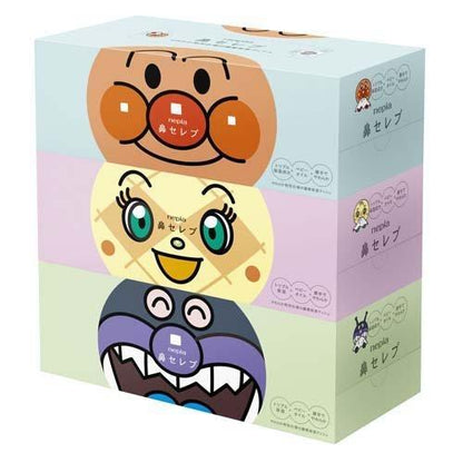 NEPIA Anpanman Hana Celeb Moisturising Facial Tissue 3 Boxes