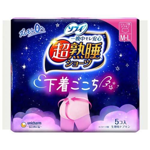 UNICHARM OVERNIGHT SANITARY PANTS 5PK SIZE M-L (尤妮佳苏菲 超熟睡安心裤 M-L)