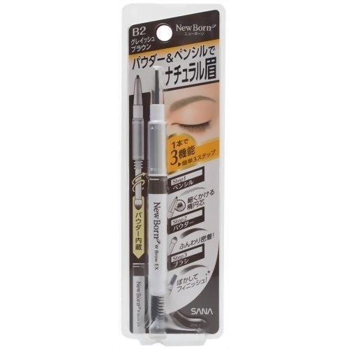 SANA EYEBROW 3-IN-1 LINER B2 GRAY BROWN 0.5G (sana三合一眉笔 B2灰粽色)