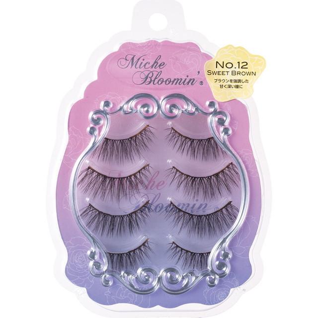 MICHE BLOOMIN’ FALSE EYELASHES RENEWAL 3D EYELASH 12 SWEET BROWN 4PCS（纱荣子假睫毛 12 SWEET BROWN香醇可可）