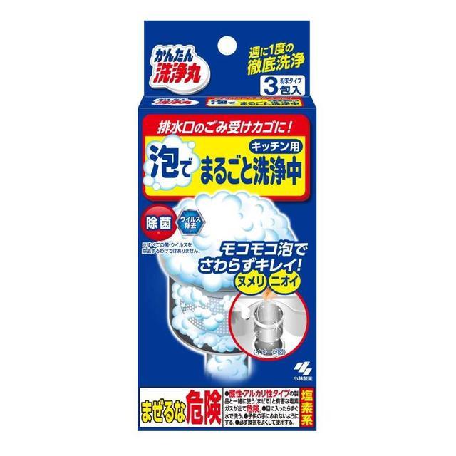 Kobayashi Pharmaceutical Foam Kitchen Drain Net Cleaner 3 Pack（小林制药 泡沫厨房排水网清洗剂 3包入