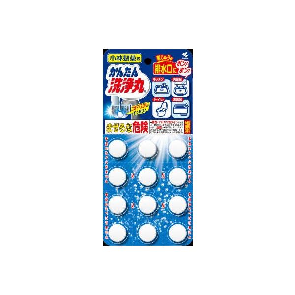 Kobayashi Pharmaceutical Sewer Deodorizing Cleansing Pills, White, 12 Tablets（小林下水道清道夫 白色 12粒入）