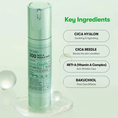 VT COSMETICS RETI-A Reedle Shot 300 Serum Light Green Edition – 50ml