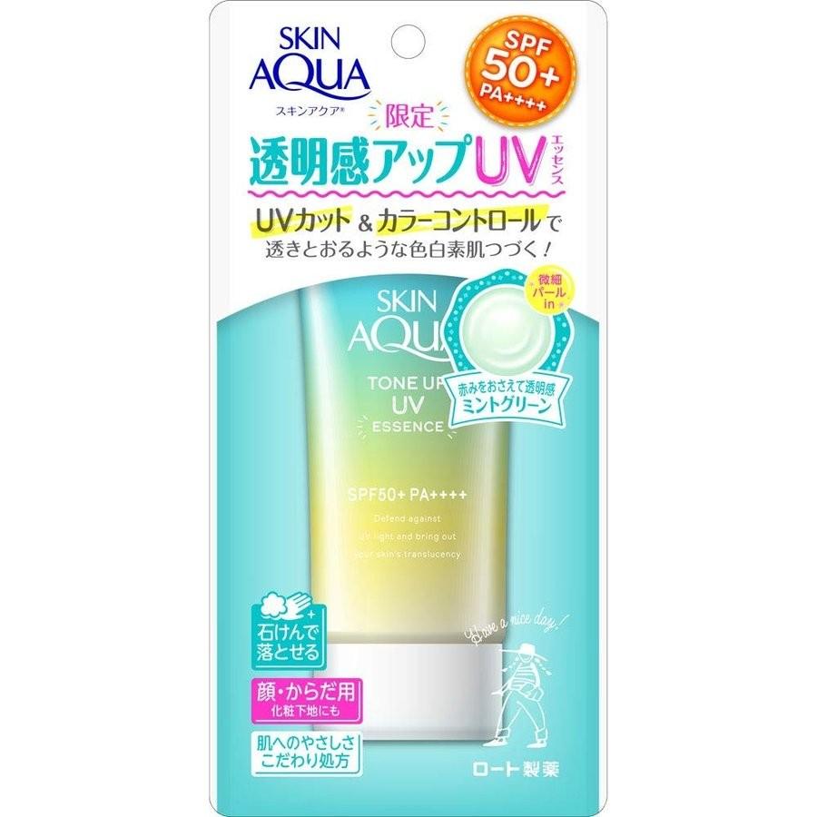 ROHTO SKIN AQUA UV ESSENCE MINT GREEN SPF50+ 80G(ROHTO AQUA乐敦防晒 绿色 80g