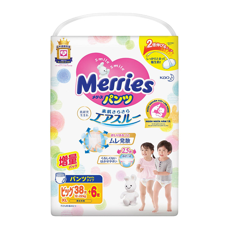 MERRIES Pants Giant Pack Size XL 44pcs (12-22KG)
